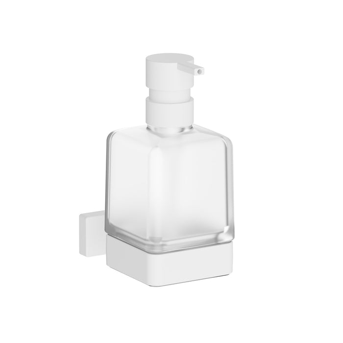 Inda - Dispenser sapone a parete Lea bianco opaco/vetro satinato 250 ml