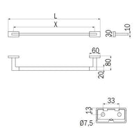 Inda - Porta asciugamani Lea cromo lucido L.66 cm
