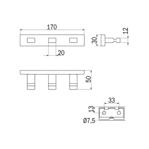 Inda - Appendiabiti triplo Lea cromo lucido