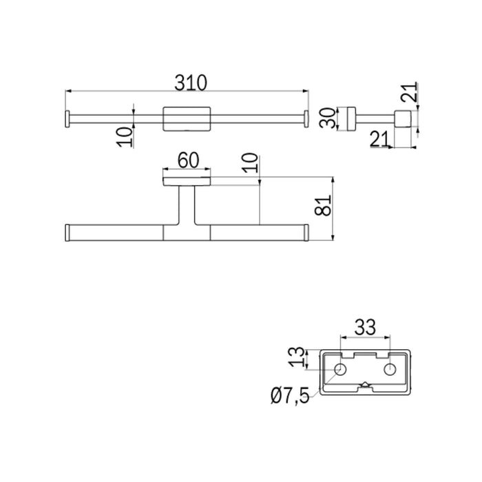 Inda - Portarotolo doppio Lea cromo lucido