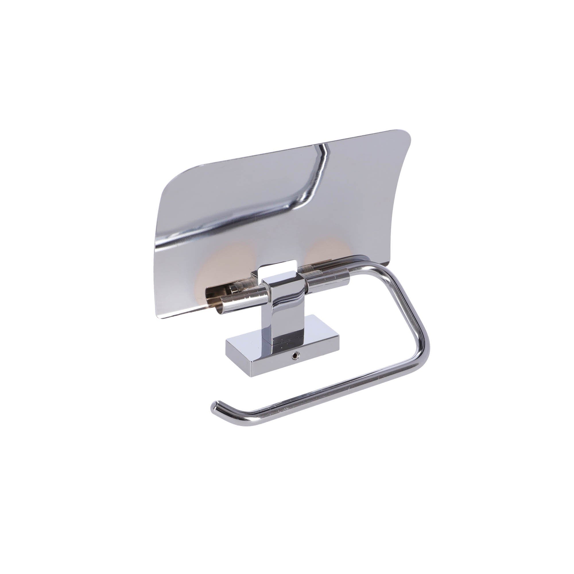 Inda - Portarotolo basculante con coperchio Lea cromo lucido