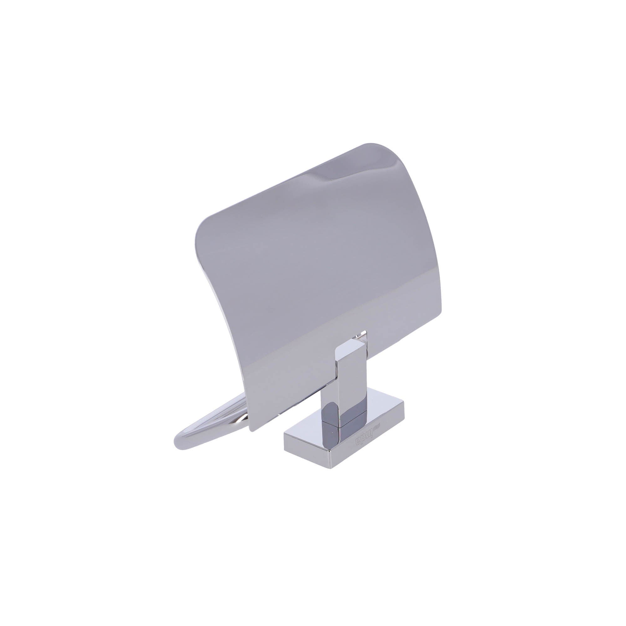 Inda - Portarotolo basculante con coperchio Lea cromo lucido