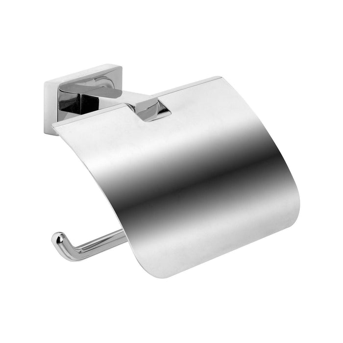 Inda - Portarotolo basculante con coperchio Lea cromo lucido