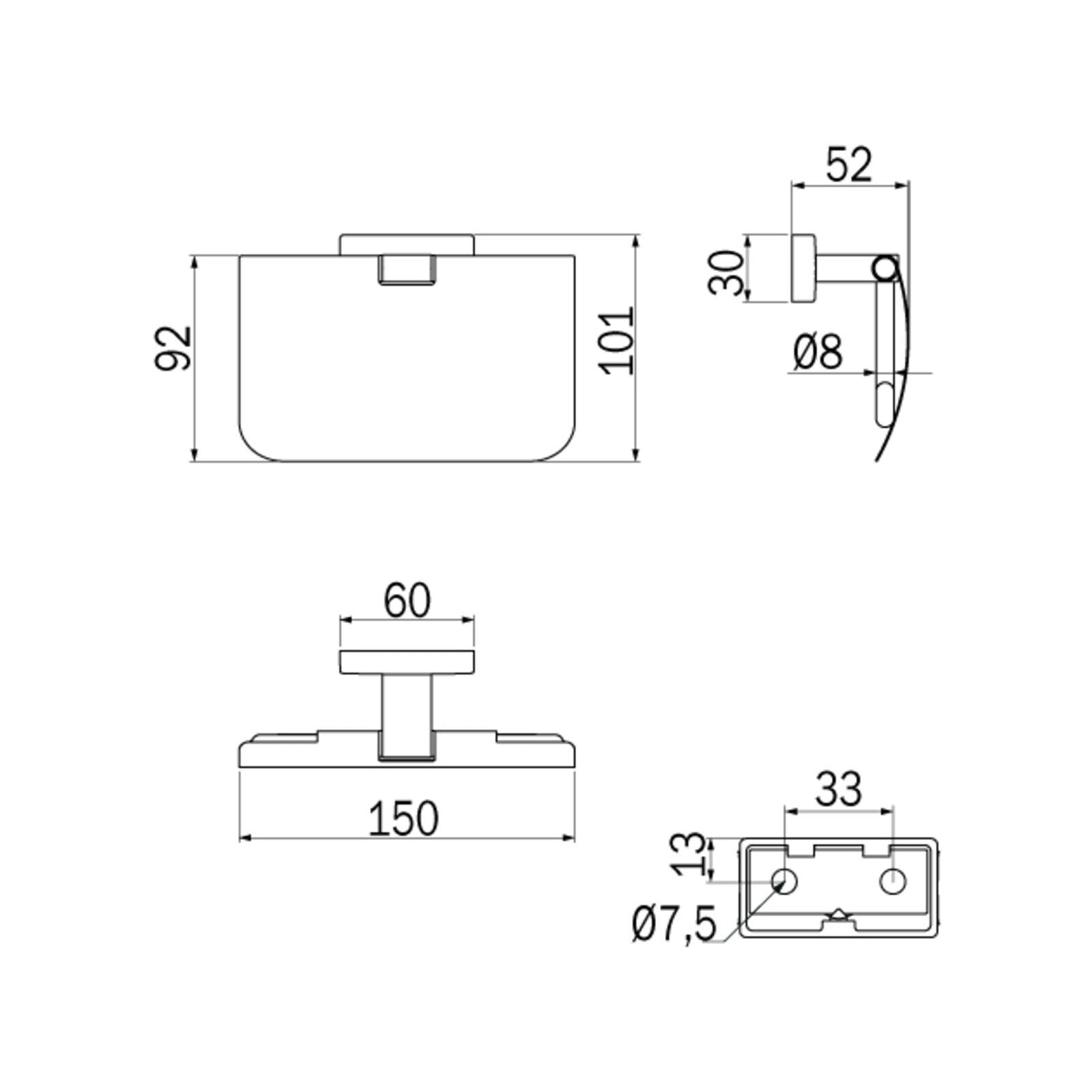 Inda - Portarotolo basculante con coperchio Lea bianco opaco