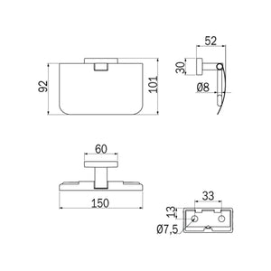 Inda - Portarotolo basculante con coperchio Lea bianco opaco