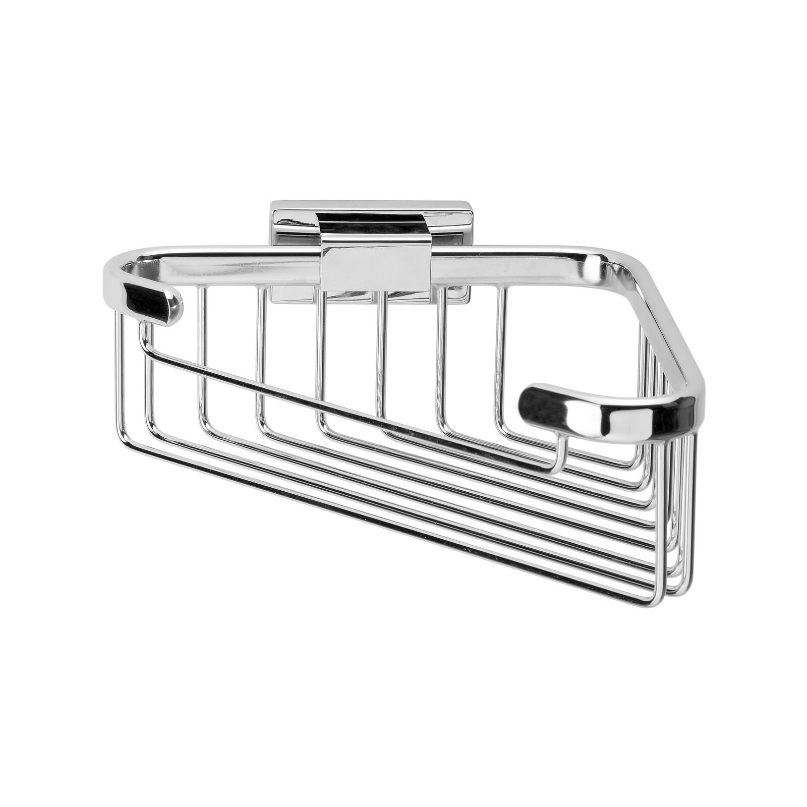 Inda - Cestino portaoggetti L.16 H.7 cm ad angolo Lea cromo lucido