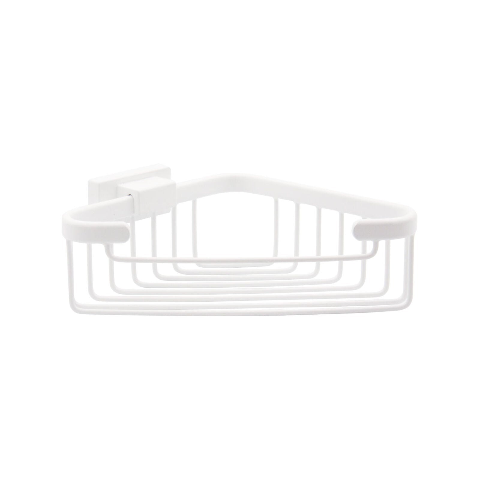 Inda - Cestino portaoggetti L.16 H.7 cm ad angolo Lea bianco opaco