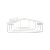 Inda - Cestino portaoggetti L.16 H.7 cm ad angolo Lea bianco opaco