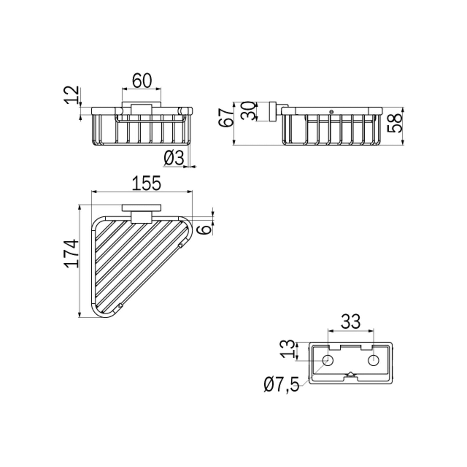 Inda - Cestino portaoggetti L.16 H.7 cm ad angolo Lea bianco opaco