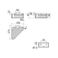 Inda - Cestino portaoggetti L.16 H.7 cm ad angolo Lea bianco opaco