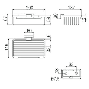 Inda - Cestino portaoggetti alto L.20 H.6 cm Lea nero opaco