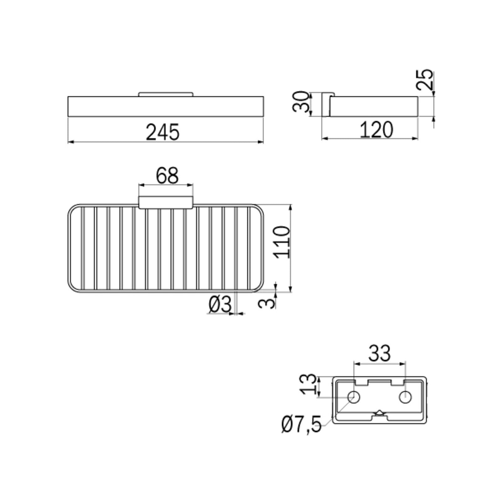 Inda - Cestino portaoggetti L.25 H.3 cm Lea cromo lucido
