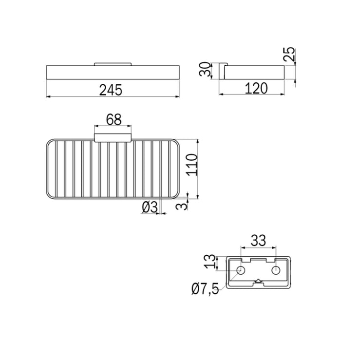 Inda - Cestino portaoggetti L.25 H.3 cm Lea cromo lucido
