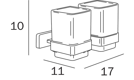 Inda - Portabicchiere doppio bianco lucido/vetro satinato