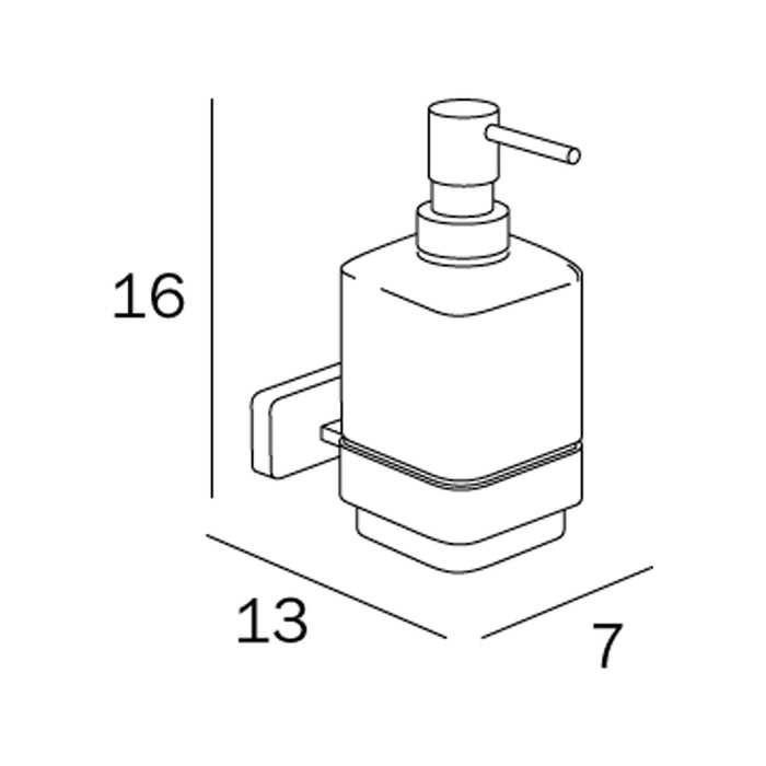 Inda - Dispenser sapone cromo lucido/vetro satinato 250 ml