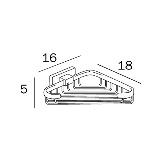 Inda - Portaoggetti doccia L.16 H.5 cm angolare cromo lucido