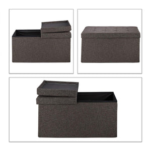 Panca con vano portaoggetti imbottito e ribaltabile, coperchio incernierato marrone 13_0000373_2