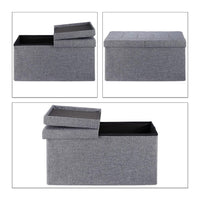 Panca con vano portaoggetti imbottito e pieghevole con coperchio incernierato grigio 13_0000373