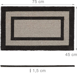 Zerbino tappetino porta d'ingresso asciugamano lungo piede fibra di cocco tappeto grigio 13_0001876_2/2