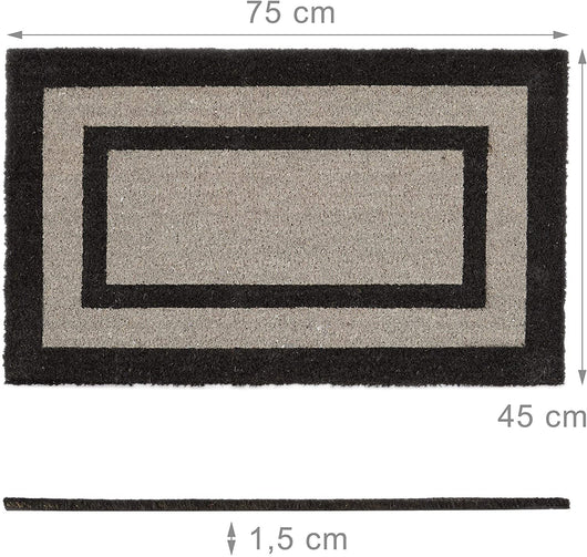 Zerbino tappetino porta d'ingresso asciugamano lungo piede fibra di cocco tappeto grigio 13_0001876_2/2