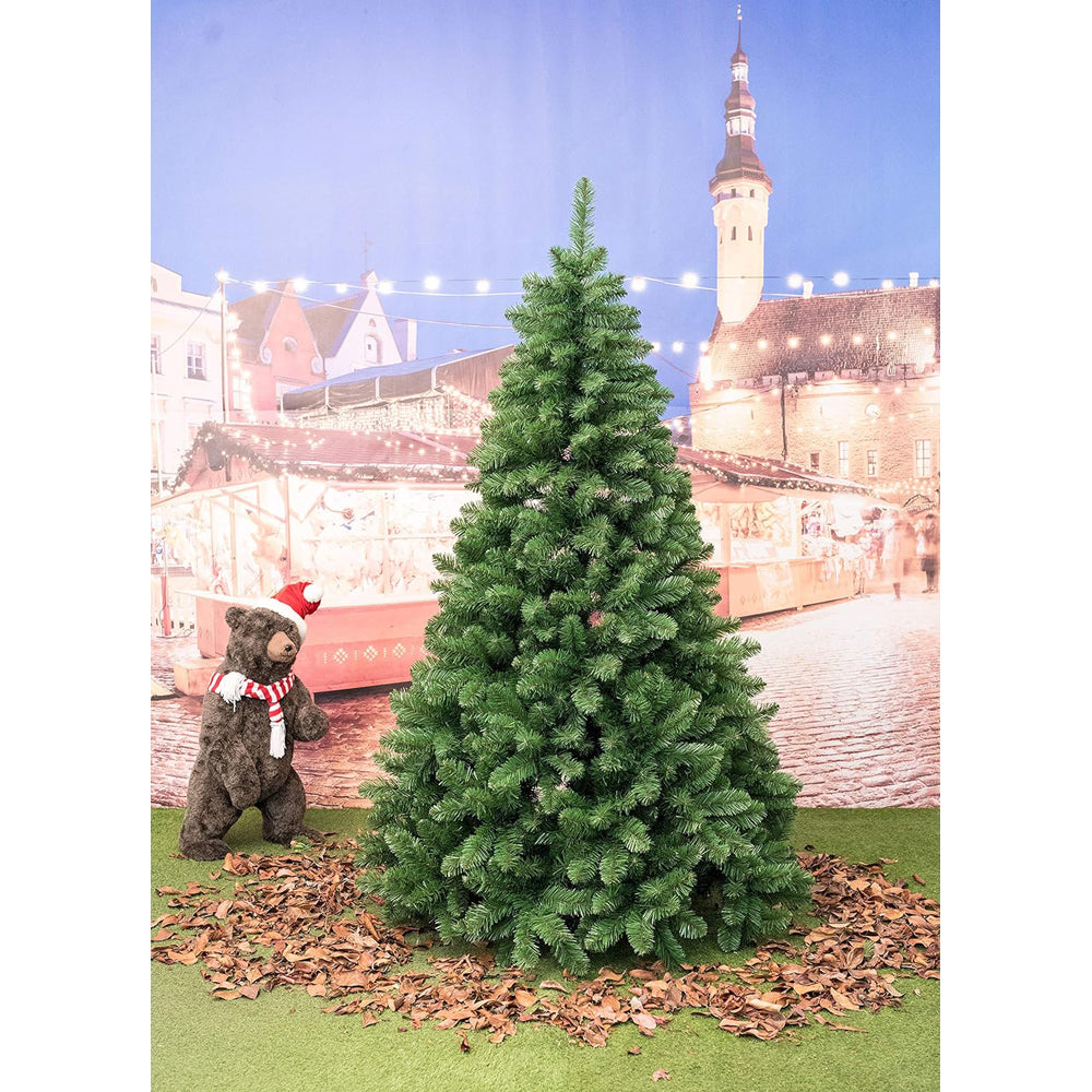 ALBERO DI NATALE h.240 cm 2,40 m BROOKLYN BASE 145 cm 1124 RAMI SISTEMA A GANCIO