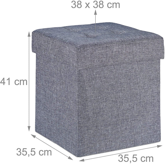 Sgabello ottomano con vano contenitore grigio 13_0002755