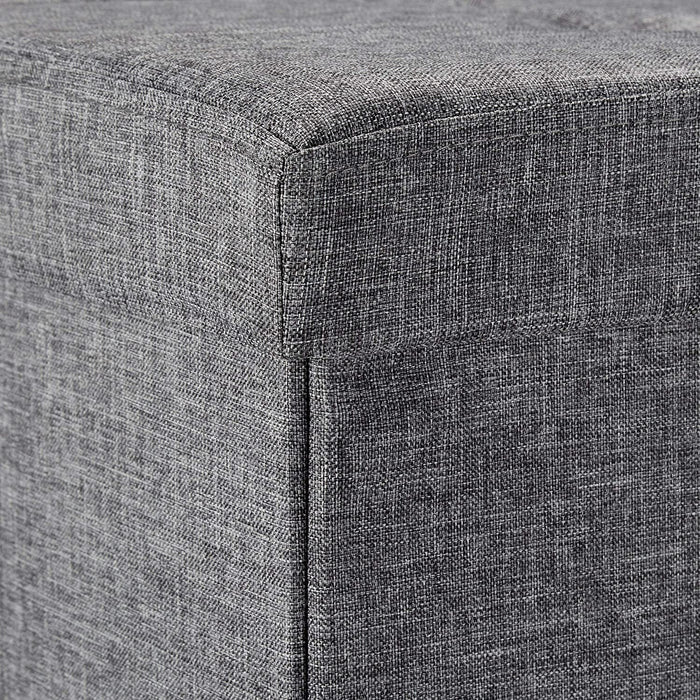 Panca sgabello pouf pieghevole contenitore poggiapiedi 76 cm lino grigio 13_0002337_3