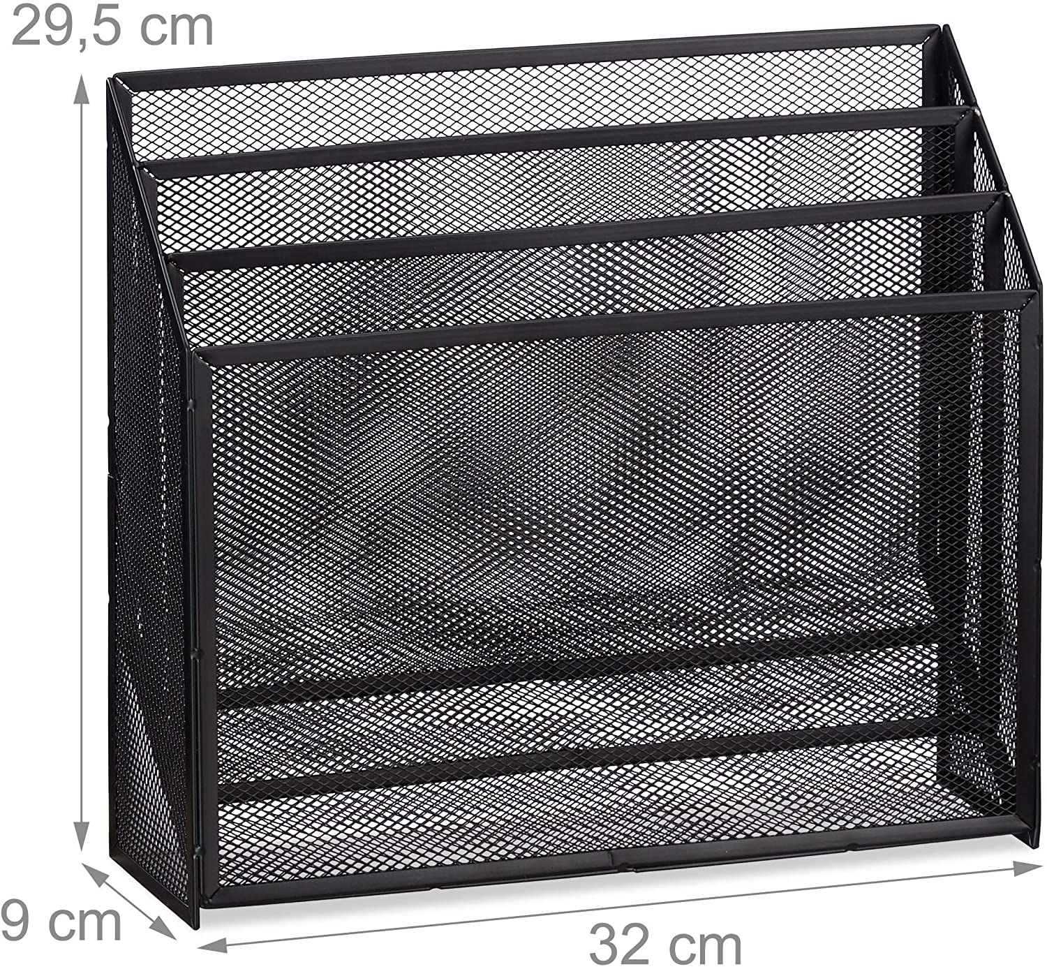 Portadocumenti da ufficio con 3 scomparti in metallo nero 13_0002385