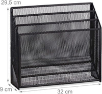 Portadocumenti da ufficio con 3 scomparti in metallo nero 13_0002385