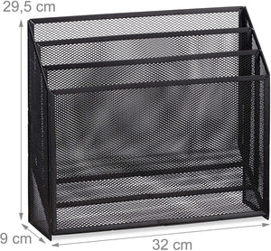 Portadocumenti da ufficio con 3 scomparti in metallo nero 13_0002385