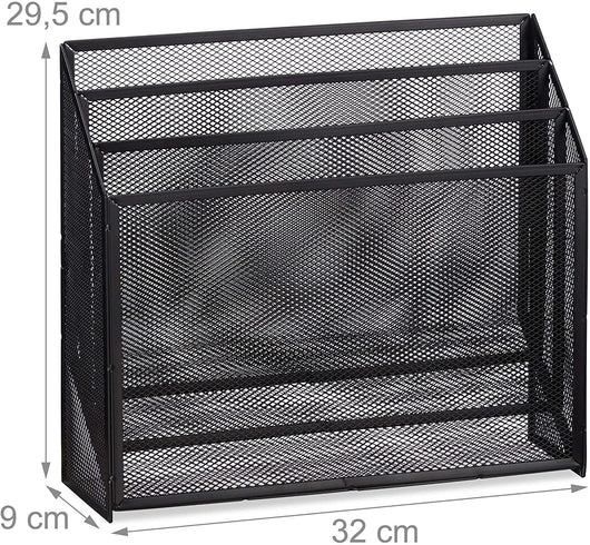 Portadocumenti da ufficio con 3 scomparti in metallo nero 13_0002385