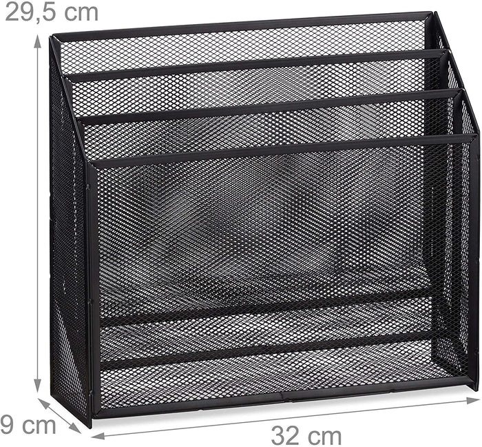 Portadocumenti da ufficio con 3 scomparti in metallo nero 13_0002385