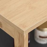 Mobiletto da Bagno Salvaspazio in Bambù, Armadietto da terra con Ripiano per Camera da letto, Grigio