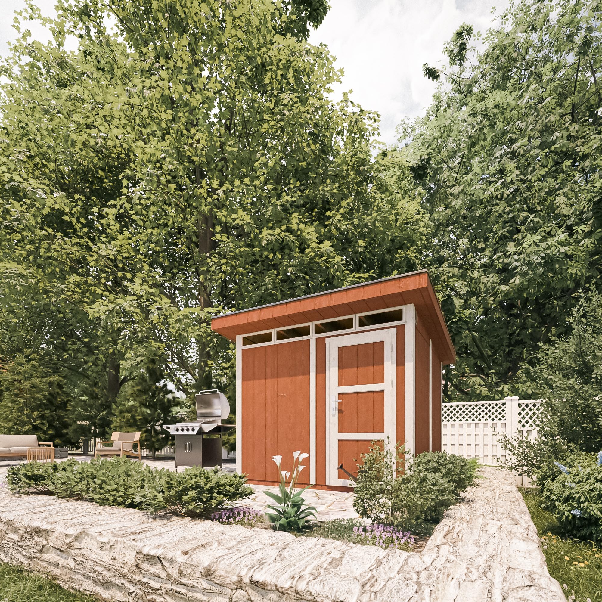 Casetta da Giardino di QUALIT? PREMIUM 5,9m?²-L279xW293cm - TIMBELA M903-TUNDRA GREY