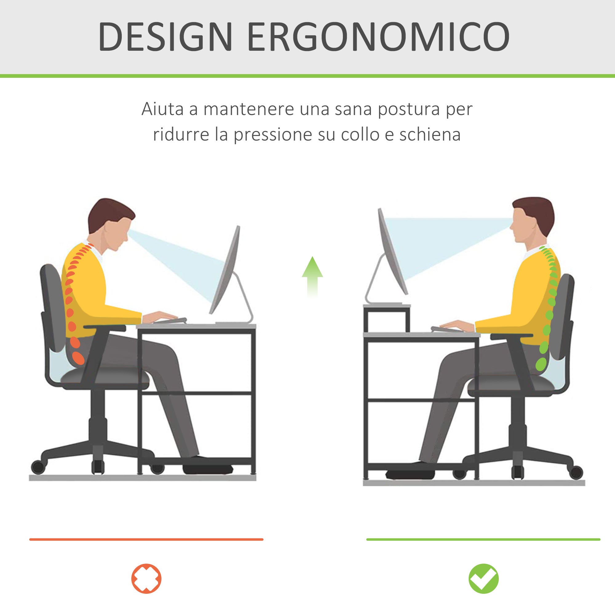 Easycomfort Supporto per Monitor in Acrilico, 53 x 19 x 9 cm, Trasparente
