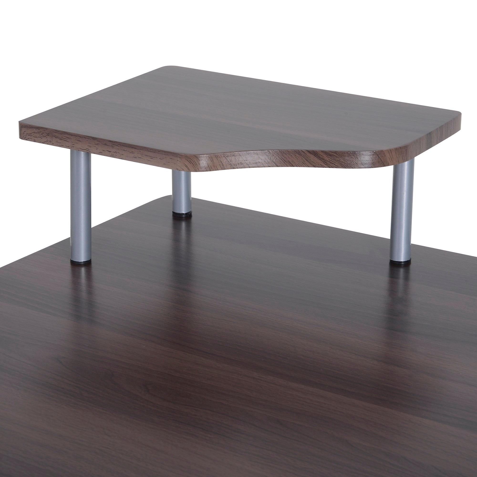 Easycomfort Scrivania per Computer Moderna con Cassetti, Ripiani e Tastiera Estraibile, Scrivania da Ufficio per Casa in Legno Marrone 152x60x88cm