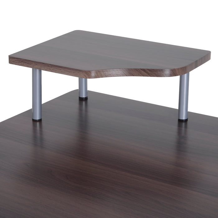 Easycomfort Scrivania per Computer Moderna con Cassetti, Ripiani e Tastiera Estraibile, Scrivania da Ufficio per Casa in Legno Marrone 152x60x88cm