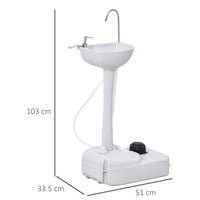 Easycomfort Lavabo Portatile da Campeggio con 2 Ruote, Serbatoio Acqua 17L e Serbatoio Sapone 2.5L, 51x33.5x103cm