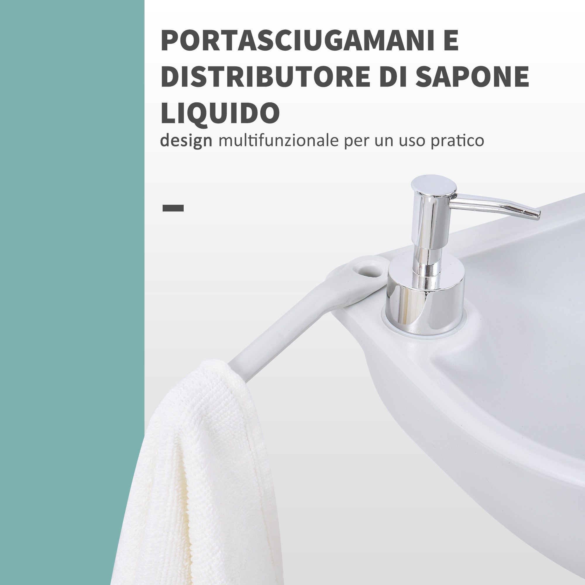 Easycomfort Lavabo Portatile da Campeggio con 2 Ruote, Serbatoio Acqua 17L e Serbatoio Sapone 2.5L, 51x33.5x103cm