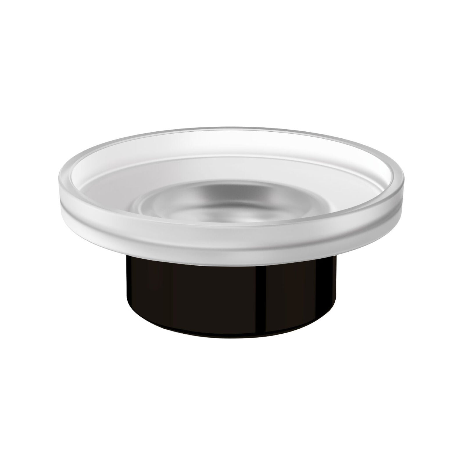 Inda - Portasapone da appoggio Mito nero opaco/vetro satinato