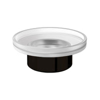 Inda - Portasapone da appoggio Mito nero opaco/vetro satinato