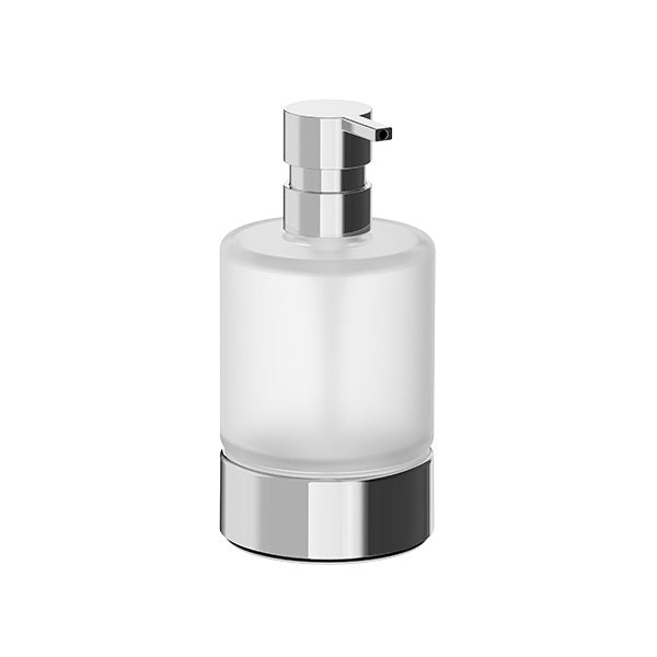 Inda - Dispenser sapone da appoggio Mito cromo lucido / vetro satinato 250 ml
