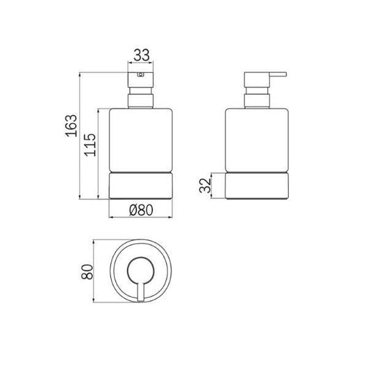Inda - Dispenser sapone da appoggio Mito bianco opaco/vetro satinato 250 ml