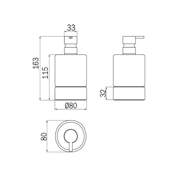 Inda - Dispenser sapone da appoggio Mito bianco opaco/vetro satinato 250 ml