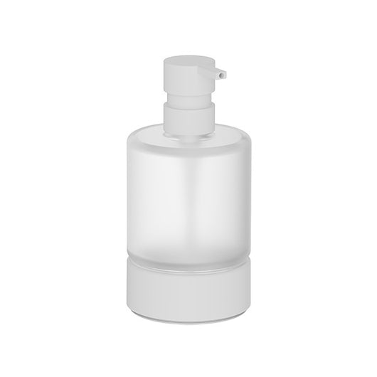 Inda - Dispenser sapone da appoggio Mito bianco opaco/vetro satinato 250 ml