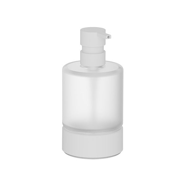 Inda - Dispenser sapone da appoggio Mito bianco opaco/vetro satinato 250 ml