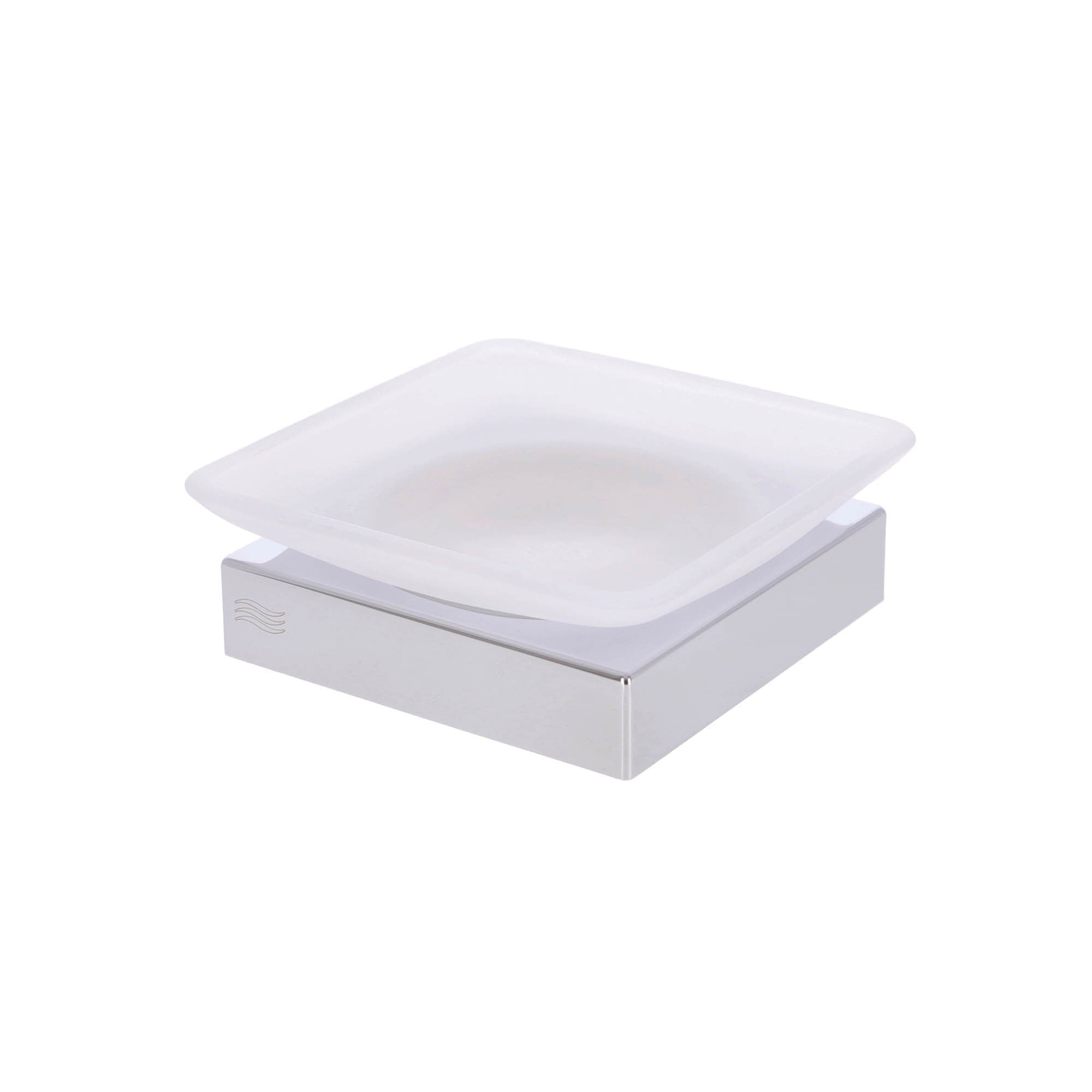 Inda - Portasapone da appoggio Divo cromo lucido/vetro satinato