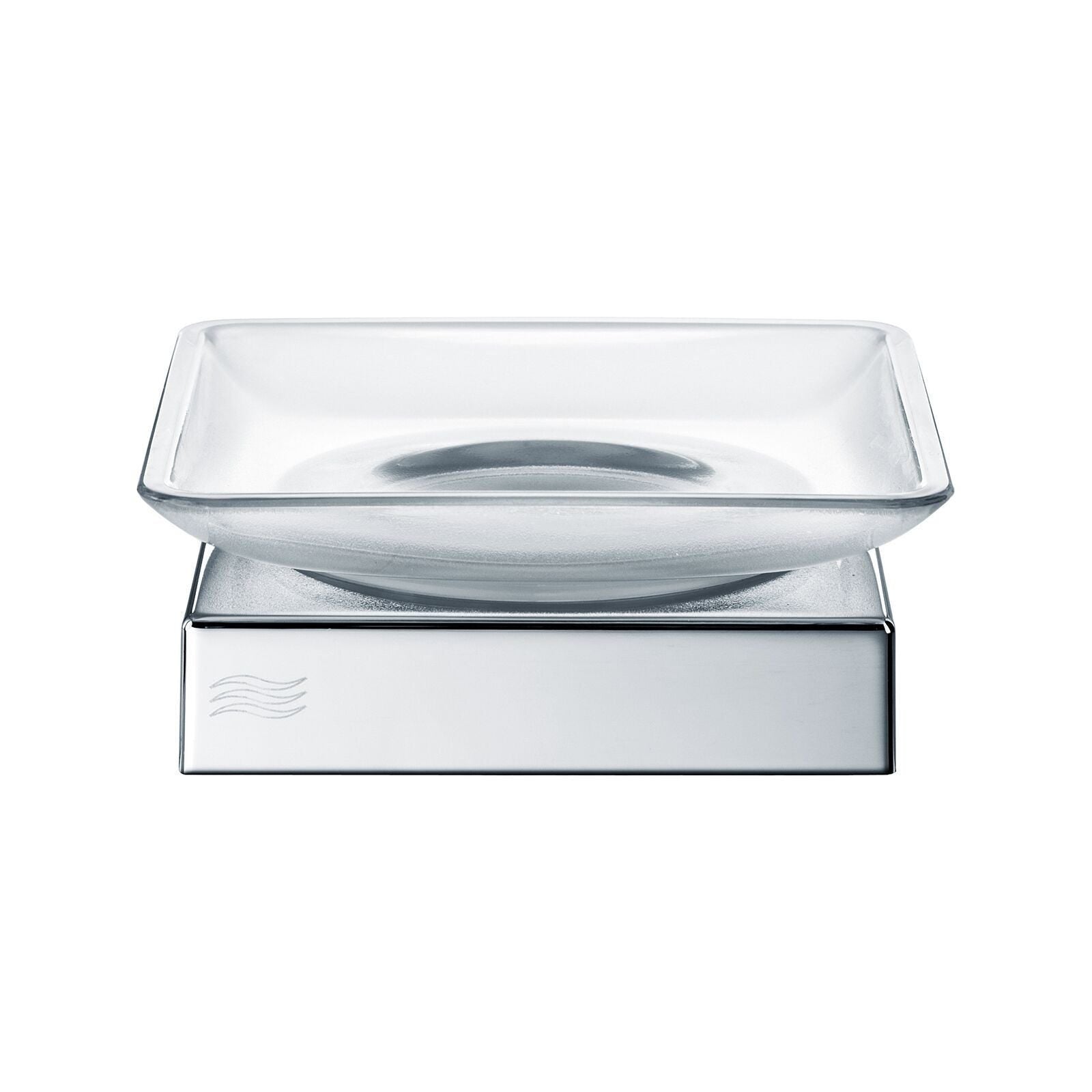 Inda - Portasapone da appoggio Divo cromo lucido/vetro satinato