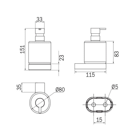 Inda - Dispenser sapone a parete Mito cromo lucido/vetro satinato 350 ml