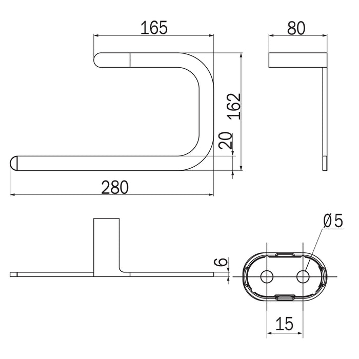 Inda - Porta asciugamani ad anello Mito nero opaco